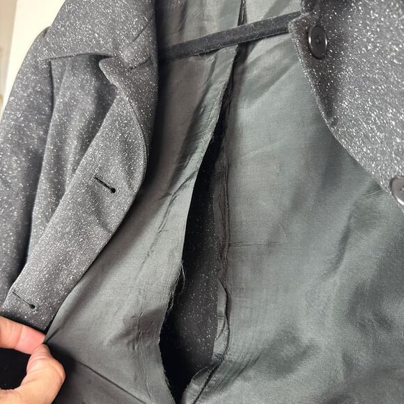 Ann Taylor Black Speckled Wool Silk Blend Button Front Blazer Size 6 - Picture 7 of 7